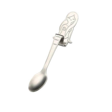 Mermaid Shape Coffee Spoon Stainless Steel For Everyday Use - 12.5cm 304 stainless steel mermaid motif coffee spoon