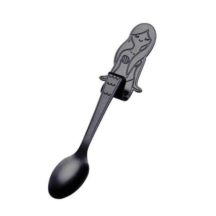 Mermaid Shape Coffee Spoon Stainless Steel For Everyday Use – 12.5cm mermaid motif coffee spoon, 304 stainless steel, durable stirrer for home or office