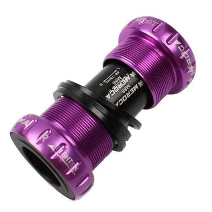 Meroca 24mm Hollow Mountain Bike Bottom Bracket Axle For Shimano purple aluminum alloy hollow spindle with steel bearings
