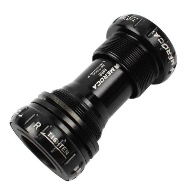 Meroca 24mm Hollow Mountain Bike Bottom Bracket Axle For Shimano black aluminum alloy hollow spindle with steel bearings