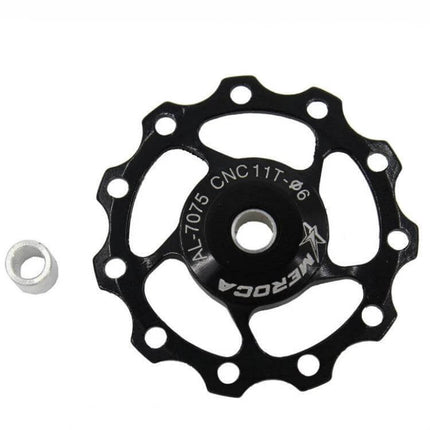 MEROCA Rear Derailleur Guide Wheel 11T/13T For Mountain and Road Bikes black aluminum 11T replacement pulley with steel bearing