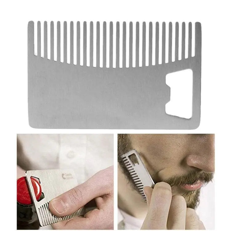 Metal Hair Beard Comb With Bottle Opener Multi-purpose Tool