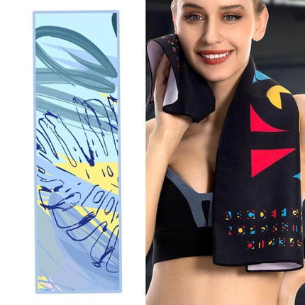 Microfiber Quick-Dry Double-Sided Sports Towel For Travel - lightweight 100x30cm towel used at gym, pool, beach, quick-absorb breathable 60g