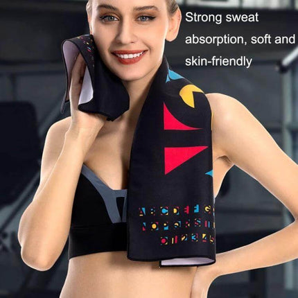 Microfiber Quick-Dry Double-Sided Sports Towel For Travel draped on woman after workout, 100x30cm, lightweight 60g, quick-absorb breathable travel towel