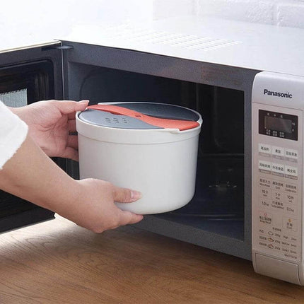 Microwave Rice Cooker 2L Steamer Pot For Easy Rice - compact food-grade PP microwave rice cooker and steamer for dorms and small kitchens