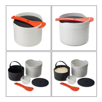 Microwave Rice Cooker 2L Steamer Pot For Easy Rice - compact food-grade PP microwave steamer for rice and vegetables, ideal for dorms and small kitchens