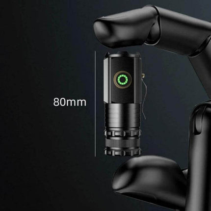 Mini 3 LED Flashlight Rechargeable for Everyday Use compact 80mm aluminum alloy body, clip-on, 2000 lumens, rechargeable daily carry