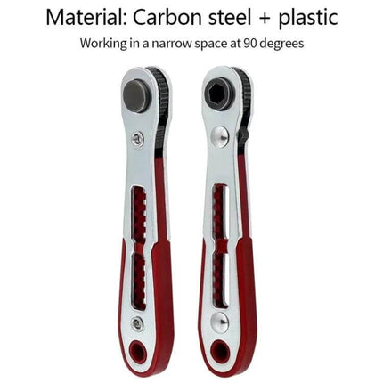 Mini Bi Directional Ratchet Screwdriver Wrench Flat Head For Home Repairs compact 90° carbon steel and plastic ratchet for tight spaces
