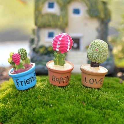 Mini Blue Potted Plant For Dollhouse Decor Tiny Home Scene - 1/12 scale blue pot miniature plant for dollhouse shelves, balconies, dioramas
