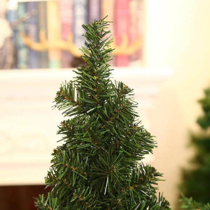 Mini Christmas Tree Decoration 20cm For Window And Desk - 20cm PVC tabletop/window sill tree with cloth accents, lightweight 53g festive desk decor