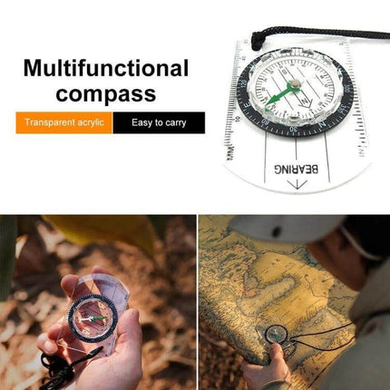 Mini Compass Map Scale Ruler For Outdoor Hiking And Camping compact oil-filled compass with magnifier and scale for map navigation
