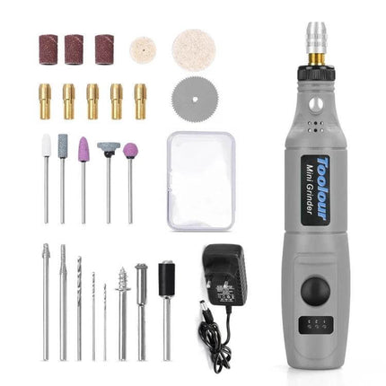 Mini Electric Engraving Pen Red EU Plug For DIY Carving compact kit with bits, sanding drums, polishing wheels, chucks and charger for precision carving