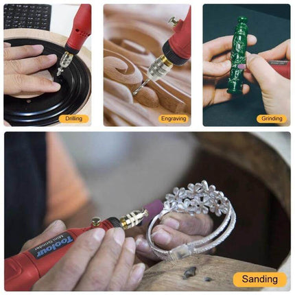 Mini Electric Engraving Pen Red EU Plug For DIY Carving - red compact 10W tool engraving drilling grinding sanding detailed craft work