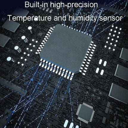 Mini Electronic Pet Temperature And Humidity Meter For Home Use - close-up of high-precision sensor chip on circuit board