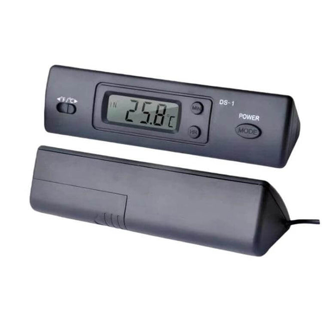 Mini Embedded Waterproof Digital Thermometer With Large Screen showing 25.8°C on large display, compact body and waterproof probe