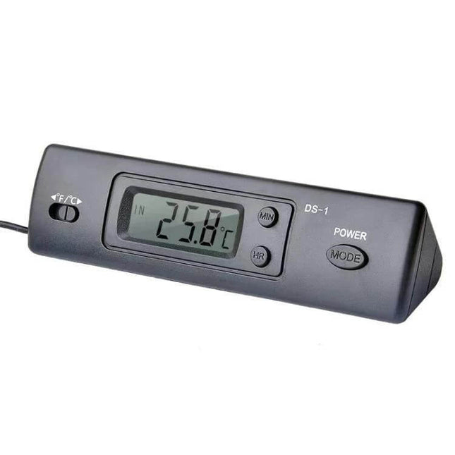 Mini Embedded Waterproof Digital Thermometer With Large Screen showing 25.8°C on large display, waterproof probe, compact embedded design