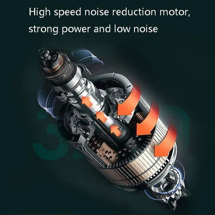 Mini Fascia Gun For Muscle Relief At Home Everyday Use compact high-speed low-noise motor cutaway showing airflow and internal components
