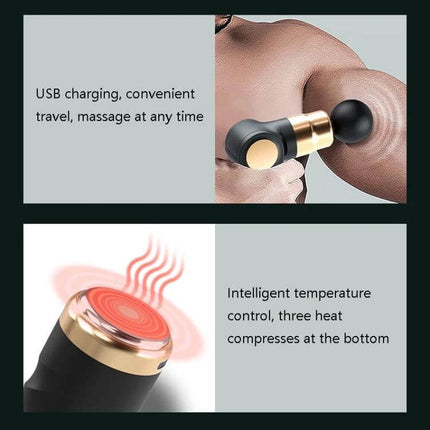 Mini Fascia Gun Massager With LCD Screen Portable Handheld Therapy - compact USB rechargeable percussion massager with heat for shoulders, back and legs
