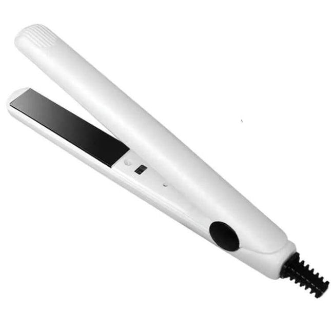 Mini Hair Straightener And Curler One Button Operation compact white travel flat iron for quick touch-ups