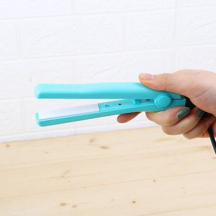 Mini Hair Straightener for Everyday Quick Styling at Home — turquoise compact tourmaline ceramic flat iron for quick touch-ups