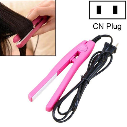 Mini Hair Straightener for Everyday Quick Styling at Home - pink travel-size tourmaline ceramic flat iron for bangs and touch-ups