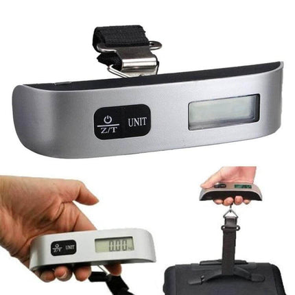 Mini Handheld Luggage Scale 50 Kg Capacity For Easy Weighing - compact silver digital luggage scale with 50 kg capacity and LCD display
