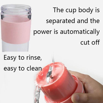 Mini Juicer Gem Blue On The Go Cup For Quick Juices - compact 270ml USB rechargeable cup, lightweight plastic, easy to rinse and clean, travel-ready
