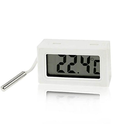 Mini LCD Indoor Digital Thermometer White For Fridge Use - compact white fridge thermometer with probe showing 22.4°C, 48×29×15 mm