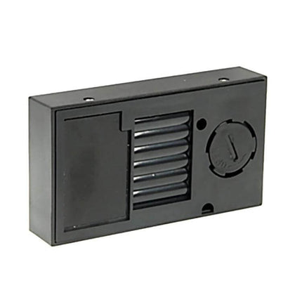 Mini LCD Indoor Thermometer With Humidity For Home Use compact black back view showing battery compartment and vented sensor housing