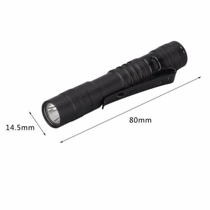Mini LED Pen Shaped Flashlight With Clip For Everyday Tasks - compact black aluminum 80mm pen light with pocket clip