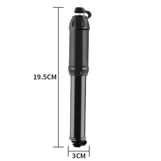 Mini Portable Bicycle Pump For Bikes On The Go Everyday - slim black aluminum hand pump 19.5cm length 3cm diameter for quick tire inflation and inflatables