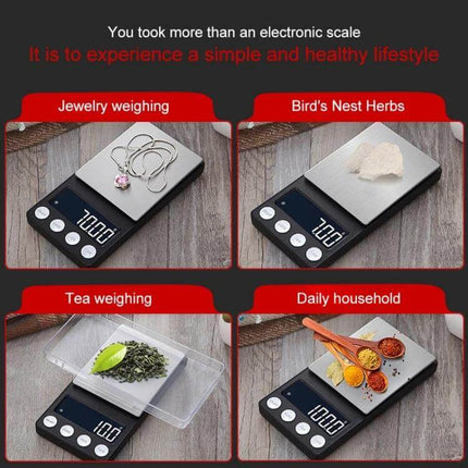 Mini Portable Jewellery Scale For Precise Everyday Weighing - compact digital jeweller scale with stainless steel surface for beads, charms, tea, herbs (portable)