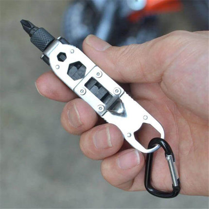 Mini Portable Multitool With LED Light For Everyday Quick Fixes — compact pocket tool with screwdrivers, hex keys, bottle opener, LED and carabiner
