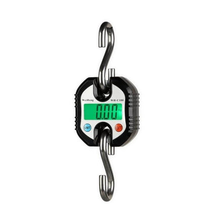 Mini Portable Stainless Steel Hook Scale For Everyday Weighing digital 150kg hook scale with green LCD display and steel top and bottom hooks