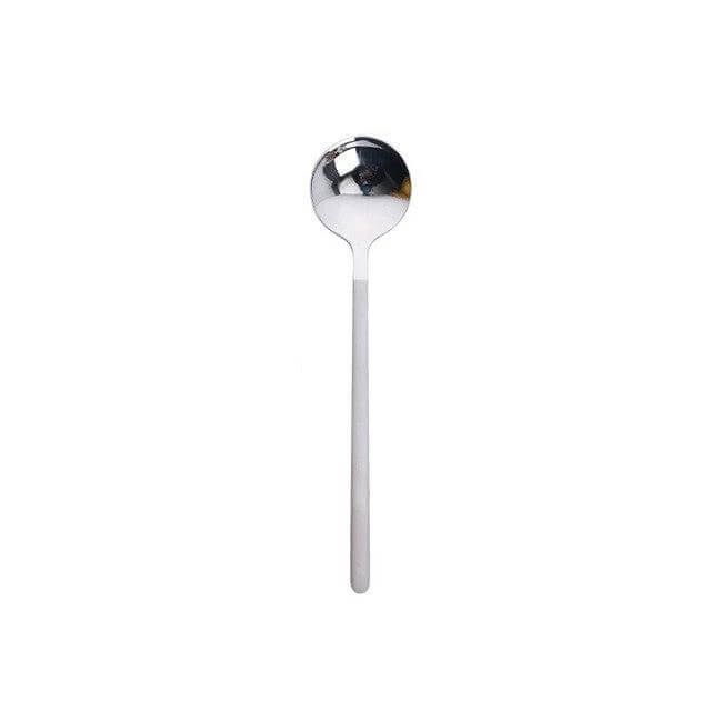 Mini Stainless Steel Coffee Spoon For Home Use, Round Shape - durable 13/15/17 cm stainless steel stirring spoon with round bowl for cups