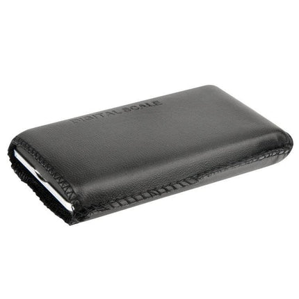Mini Style Weigh Max Digital Scale for Everyday Use compact black leather pouch case for travel and storage