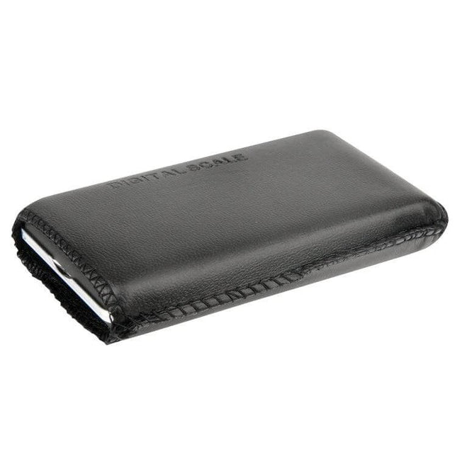 Mini Style Weigh Max Digital Scale for Everyday Use compact black leather pouch case for travel and storage