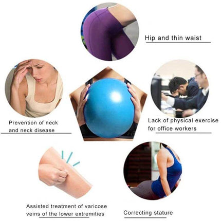 Mini Yoga Ball 25cm For Home Workouts And Gentle Pilates blue compact PVC balance ball for seated core, stretches, posture and office exercise