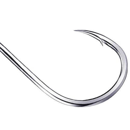 Mixed Size Barbed Fishing Hooks Set, 500 Pieces, Sizes 3 to 12 - close-up of sharp barbed fishing hook tip