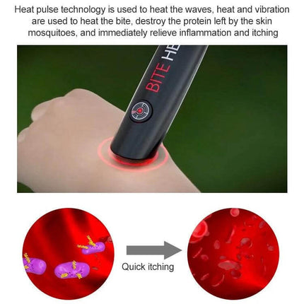 Mosquito Itch Bite Helper Relief Pen For Child And Adult - compact heat and vibration pen soothing mosquito bite on skin