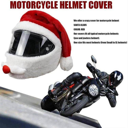 Motorcycle Helmet Santa Hat Cover For Christmas And Daily Use - cotton festive helmet cover protects from scratches, dust, fits all helmets, lightweight 80g
