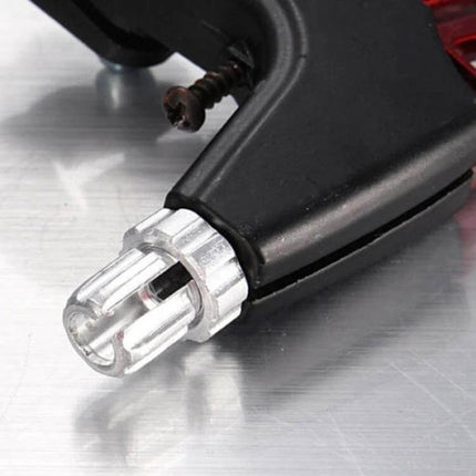 Mountain Bike Alloy Brake Levers Pair, Lightweight Aluminum, Black close-up of aluminum adjustment barrel and black brake lever for 22mm handlebars