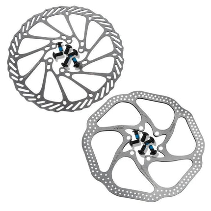 Mountain Bike Disc Brake Pads for 160mm and 180mm Discs stainless steel pads and rotors with six-screw mounts for rugged trail and long-distance riding