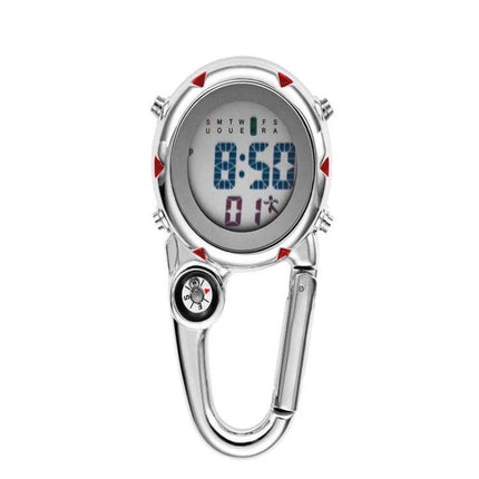 Mountain Climbing Watch Orange for Everyday Outdoor Use - compact orange digital climbing watch with compass carabiner for hiking and camping