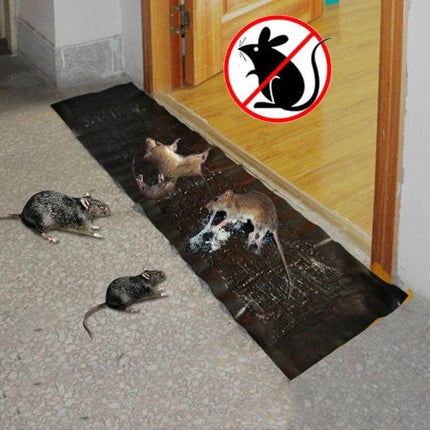 Mouse Glue Trap Board 120cm Long Black for Mice Pest Control 2 Pack - long waterproof PU adhesive board placed along doorway to catch mice