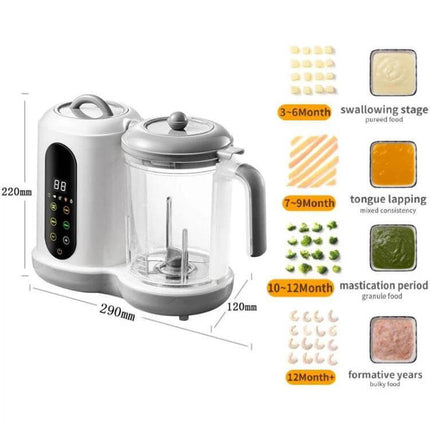 Multifunctional Baby Food Processor For Automatic Easy Home Meals compact steamer-blender with touch controls and texture guide for 50–400ml portions