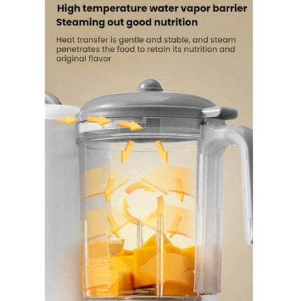 Multifunctional Baby Food Processor For Automatic Easy Home Meals showing steaming and blending preserving nutrition with touch controls