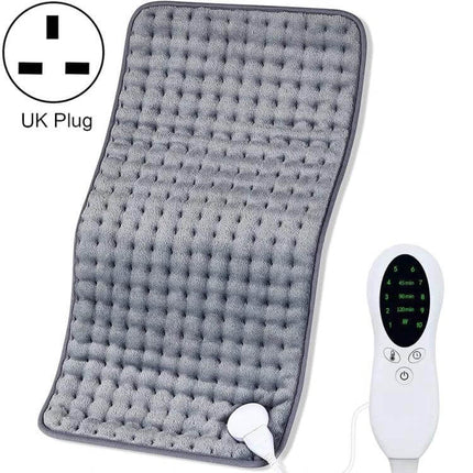 Multifunctional Electric Blanket For Cozy Warmth 50x100cm soft gray velvet heated pad with UK plug and controller for lap, shoulders, or feet