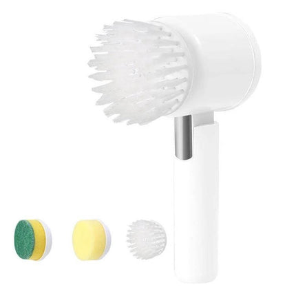 Multifunctional Handheld Wireless Folding Cleaning Brush for Kitchen - compact cordless scrub brush with 3 interchangeable heads for stove, sink, tiles
