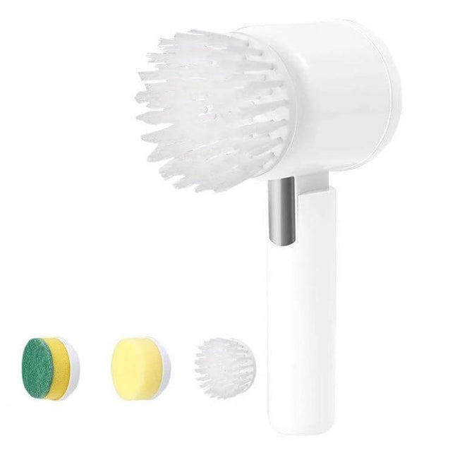 Multifunctional Handheld Wireless Folding Cleaning Brush for Kitchen - compact cordless scrub brush with 3 interchangeable heads for stove, sink, tiles